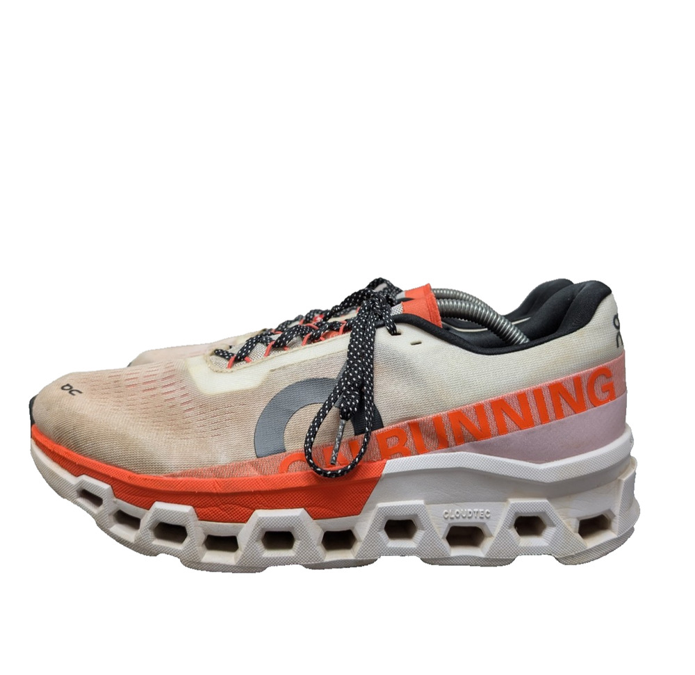 On Running Cloudmonster 2 Mens 10.5 Undyed Flame Orange Train Cushion Comfort